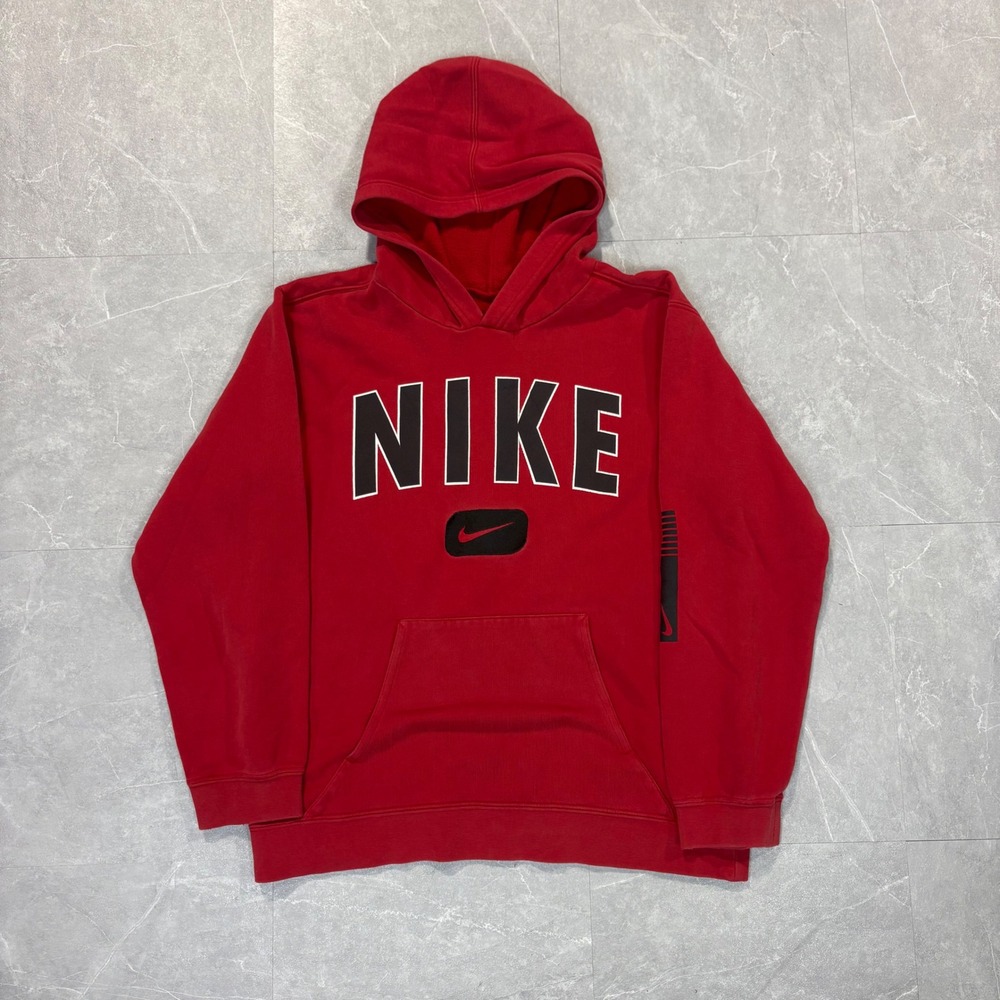 Nike Kids Red Pullover Hoodie Big Logo Just Do It Graphic Sweatshirt XL